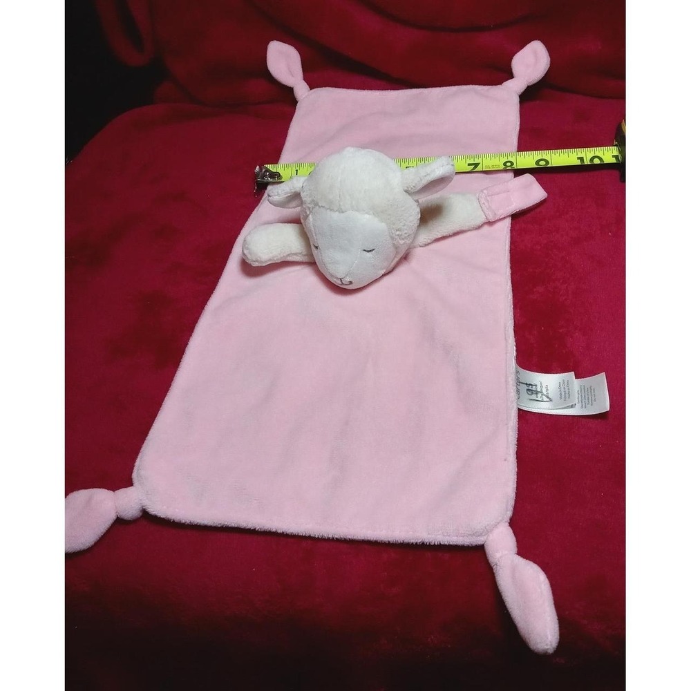 Carter's Pink Bunny Security Blanket Plush Rattle Pacifier Holder Knotted